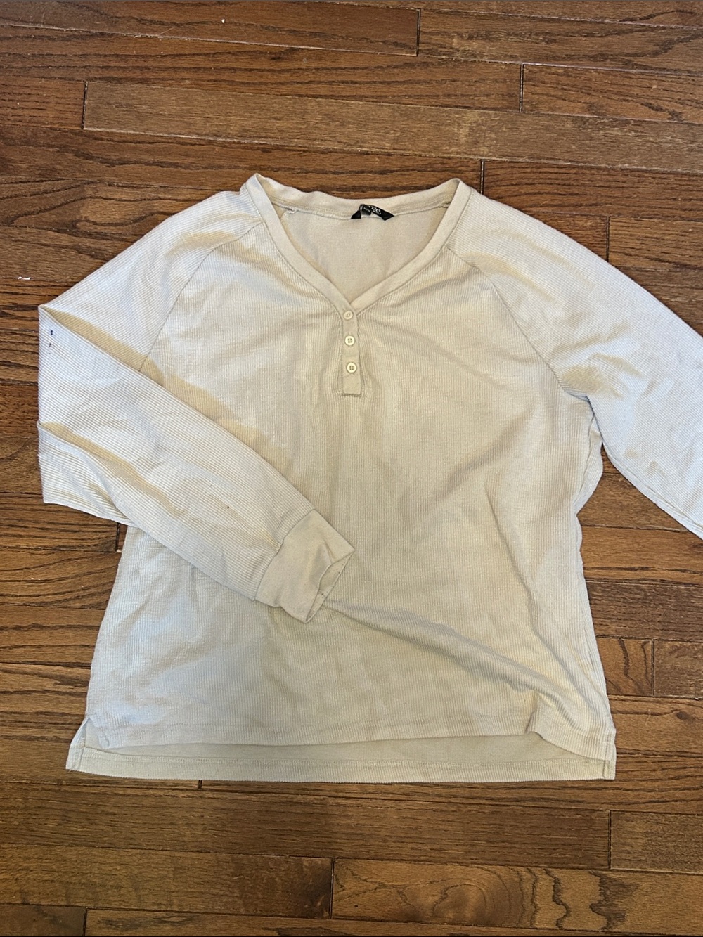 Cream Henley Thermal Top